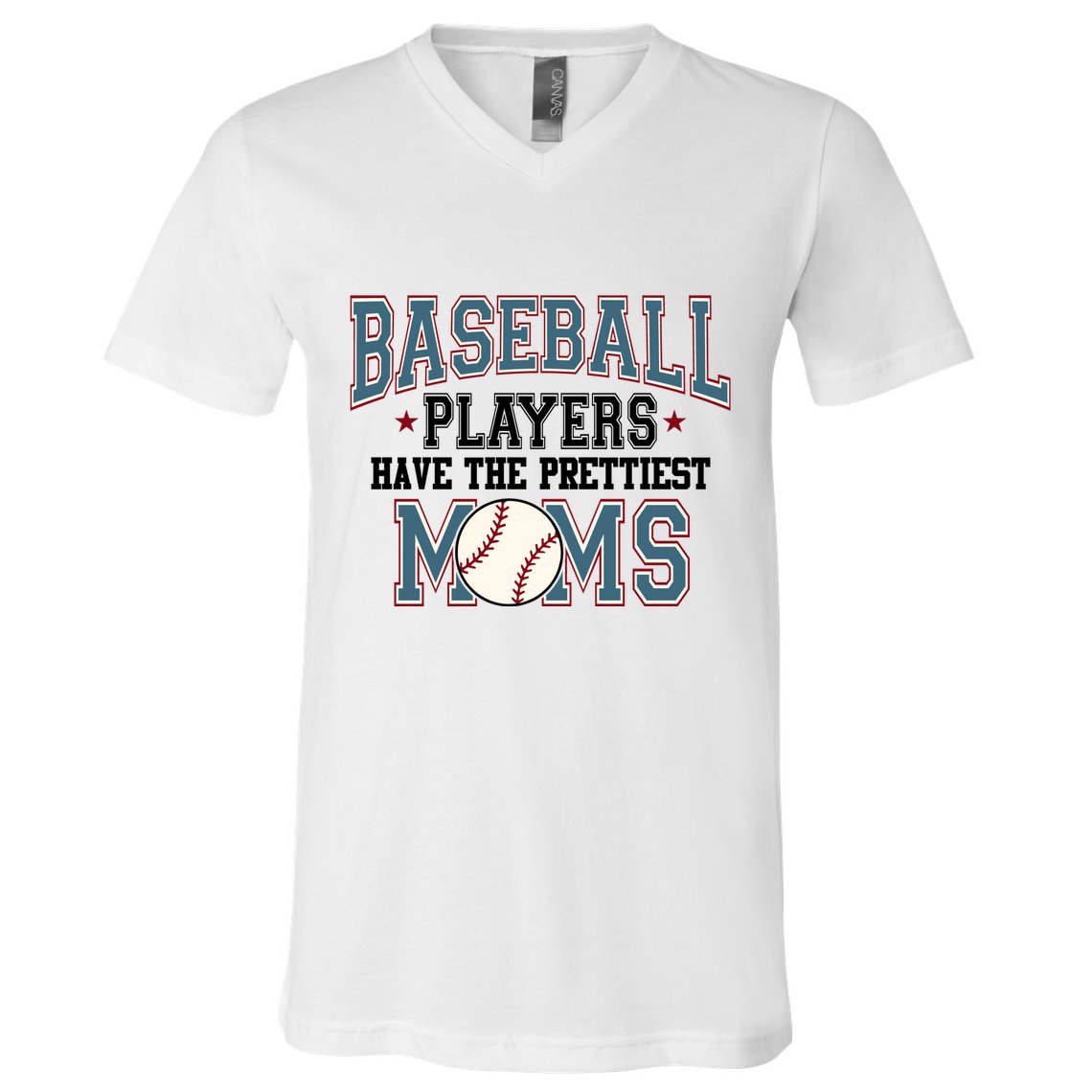 Baseball Players Have The Prettiest Moms Retro Game Day V-Neck T-Shirt