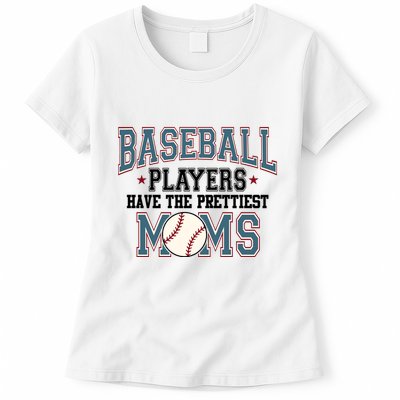 Baseball Players Have The Prettiest Moms Retro Game Day Womens T-Shirt