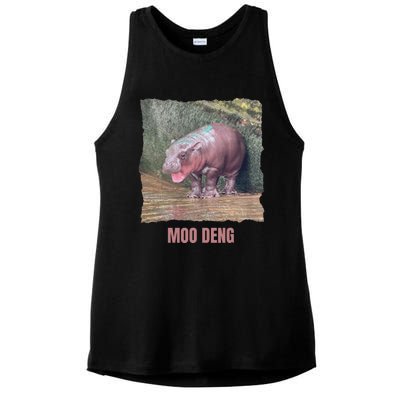 Baby Pygmy Hippo Moo Deng Funny Ladies PosiCharge Tri-Blend Wicking Tank