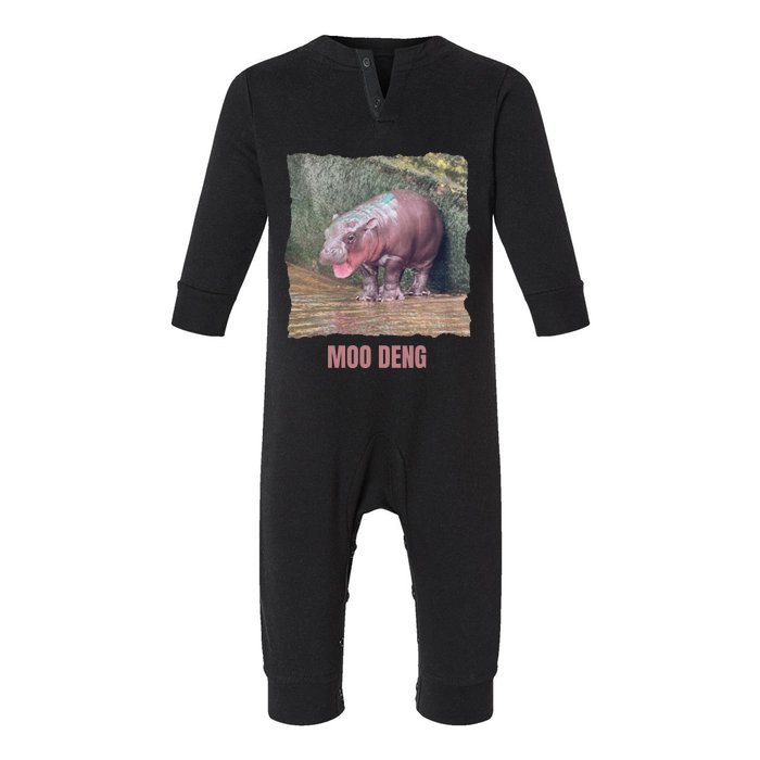 Baby Pygmy Hippo Moo Deng Funny Infant Fleece One Piece