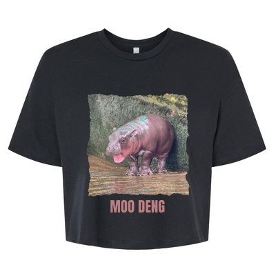 Baby Pygmy Hippo Moo Deng Funny Bella+Canvas Jersey Crop Tee