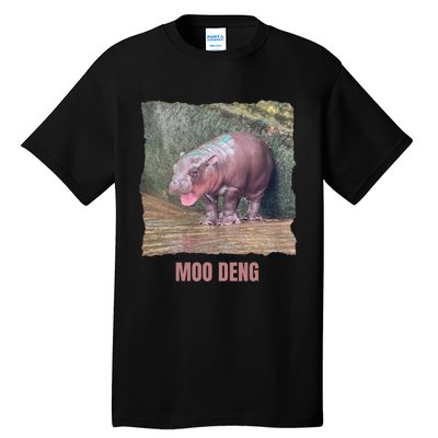 Baby Pygmy Hippo Moo Deng Funny Tall T-Shirt