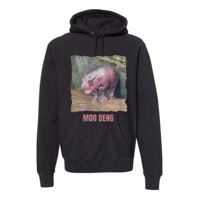 Baby Pygmy Hippo Moo Deng Funny Premium Hoodie