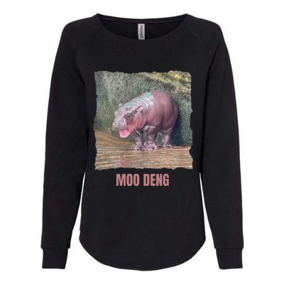 Baby Pygmy Hippo Moo Deng Funny Womens California Wash Sweatshirt