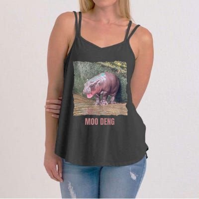 Baby Pygmy Hippo Moo Deng Funny Women's Strappy Tank