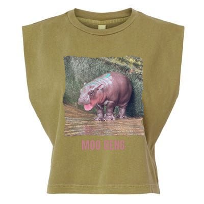 Baby Pygmy Hippo Moo Deng Funny Garment-Dyed Women's Muscle Tee