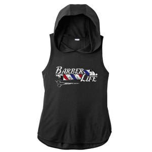 Barbers Pole Hair Hairstylist Christmas Gift Ladies PosiCharge Tri-Blend Wicking Draft Hoodie Tank