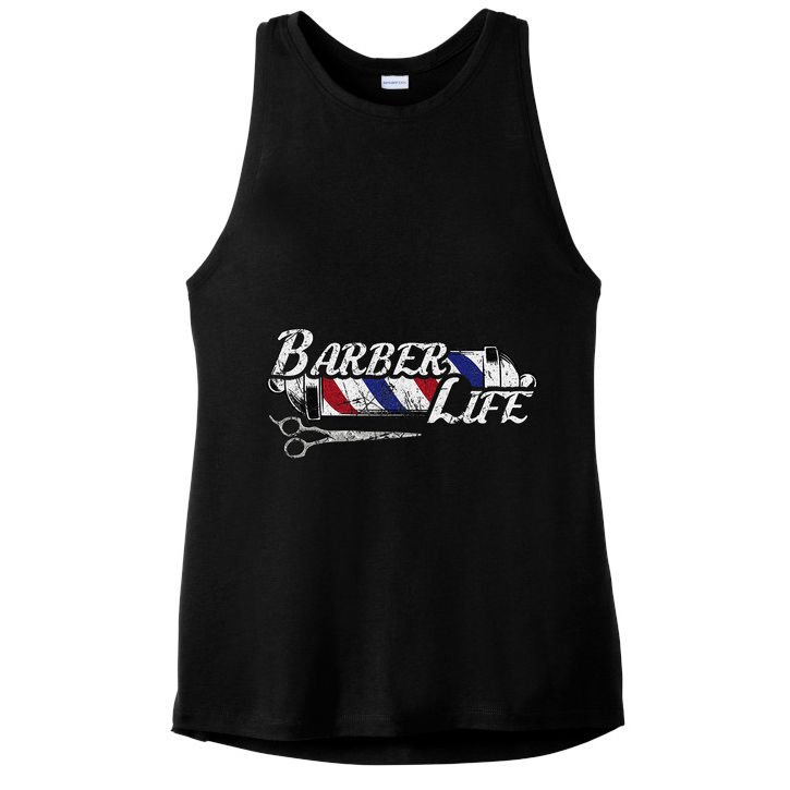 Barbers Pole Hair Hairstylist Christmas Gift Ladies PosiCharge Tri-Blend Wicking Tank