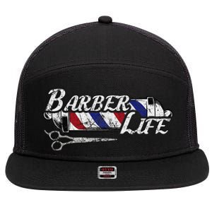 Barbers Pole Hair Hairstylist Christmas Gift 7 Panel Mesh Trucker Snapback Hat