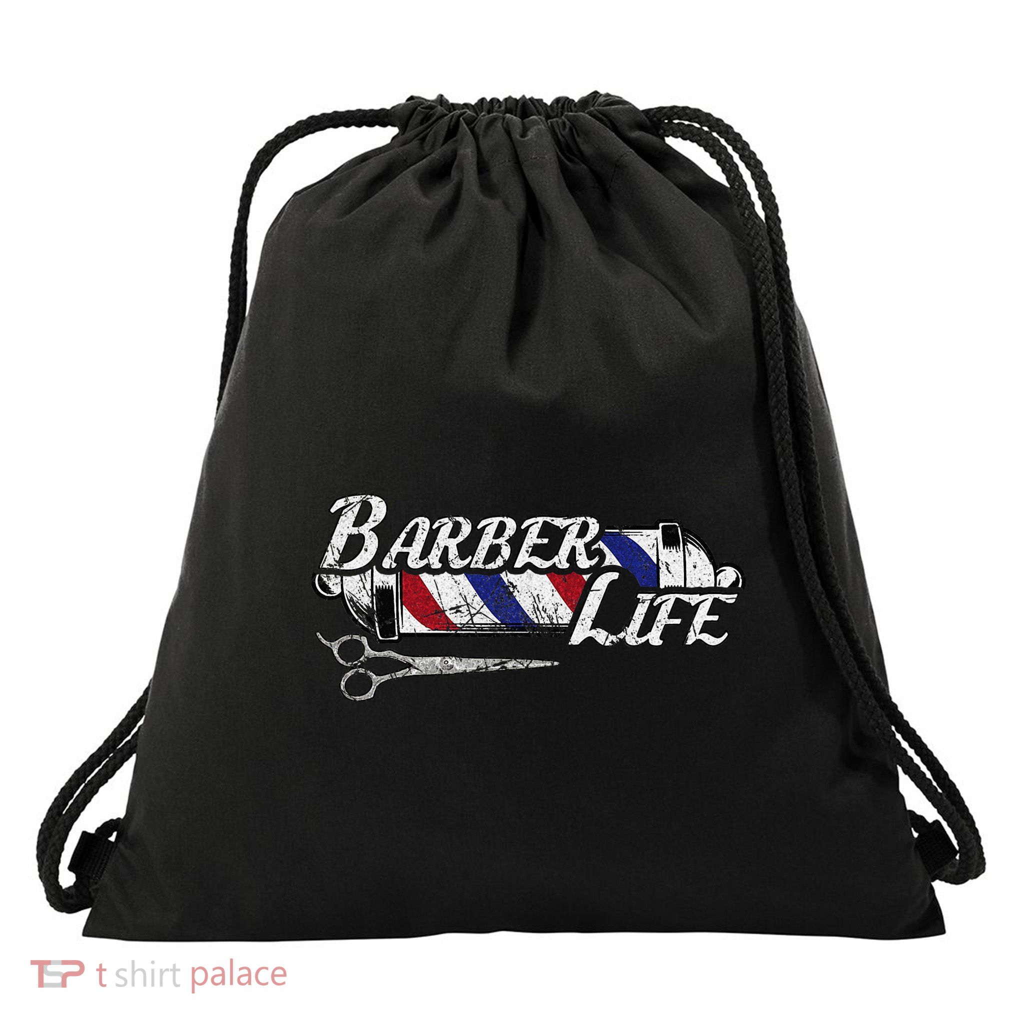 Barbers Pole Hair Hairstylist Christmas Gift Drawstring Bag