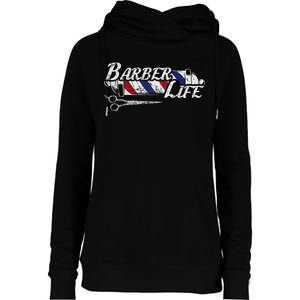 Barbers Pole Hair Hairstylist Christmas Gift Womens Funnel Neck Pullover Hood