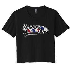 Barbers Pole Hair Hairstylist Christmas Gift Women's Crop Top Tee