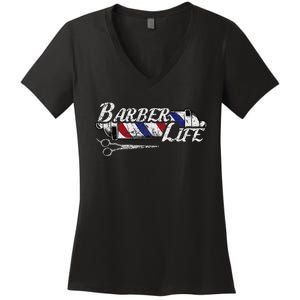 Barbers Pole Hair Hairstylist Christmas Gift Women's V-Neck T-Shirt