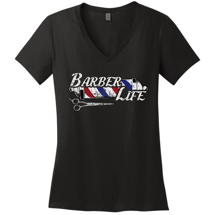 Barbers Pole Hair Hairstylist Christmas Gift Women's V-Neck T-Shirt