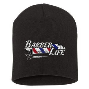 Barbers Pole Hair Hairstylist Christmas Gift Short Acrylic Beanie