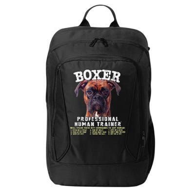 Boxer Professional Human Trainer Cute Dog City Backpack