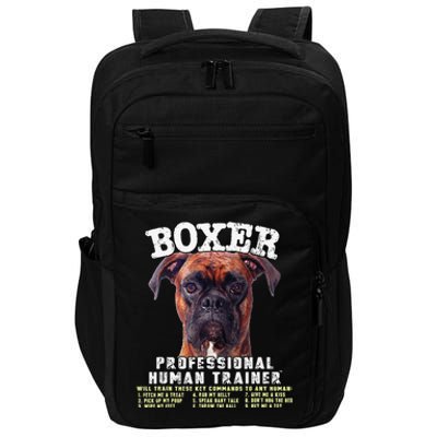 Boxer Professional Human Trainer Cute Dog Impact Tech Backpack