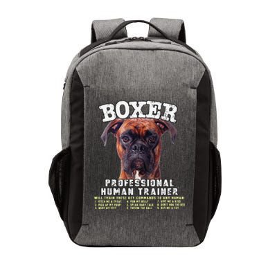 Boxer Professional Human Trainer Cute Dog Vector Backpack