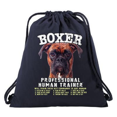 Boxer Professional Human Trainer Cute Dog Drawstring Bag