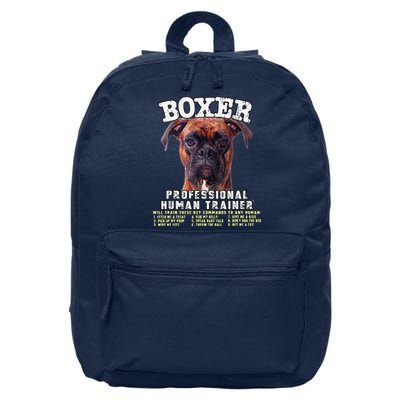 Boxer Professional Human Trainer Cute Dog 16 in Basic Backpack