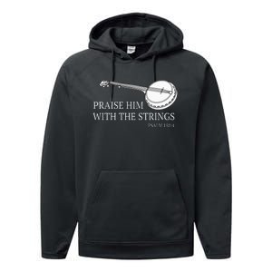 Banjo Praise Him With The Strings Bluegrass Guitar Performance Fleece Hoodie