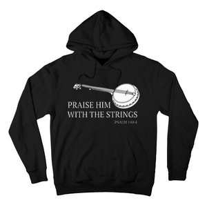 Banjo Praise Him With The Strings Bluegrass Guitar Hoodie