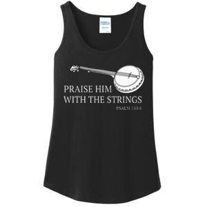 Banjo Praise Him With The Strings Bluegrass Guitar Ladies Essential Tank