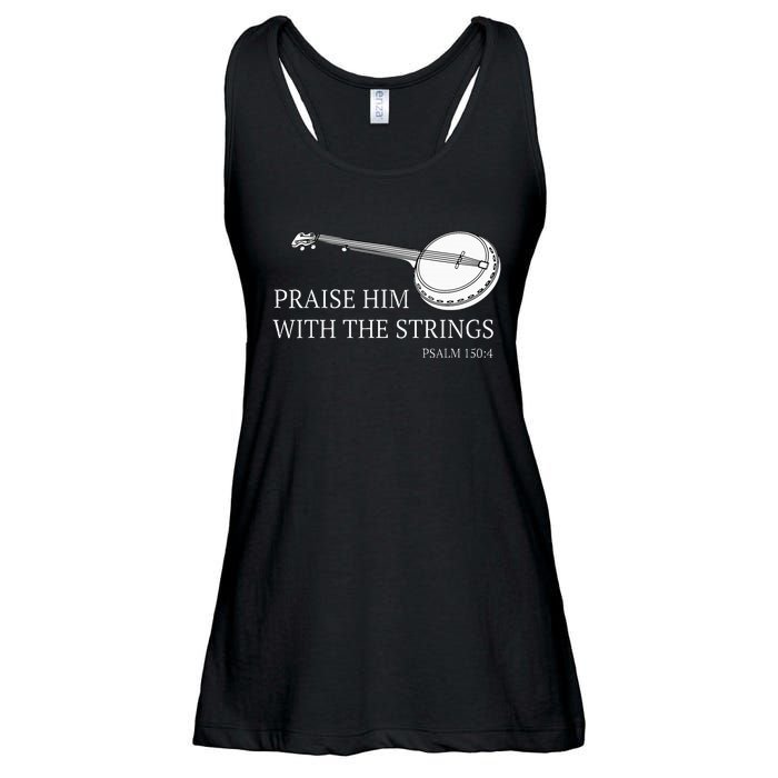 Banjo Praise Him With The Strings Bluegrass Guitar Ladies Essential Flowy Tank