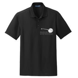 Banjo Praise Him With The Strings Bluegrass Guitar Dry Zone Grid Polo