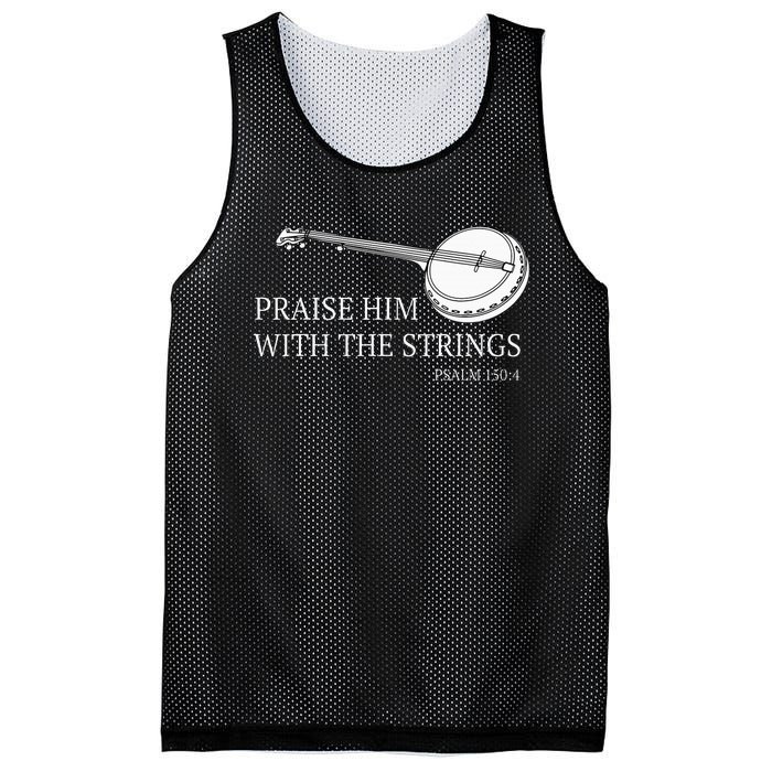 Banjo Praise Him With The Strings Bluegrass Guitar Mesh Reversible Basketball Jersey Tank