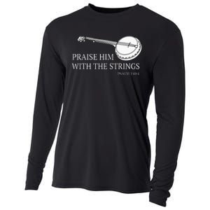 Banjo Praise Him With The Strings Bluegrass Guitar Cooling Performance Long Sleeve Crew