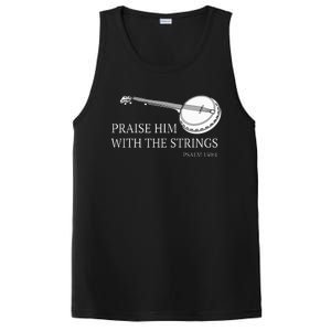 Banjo Praise Him With The Strings Bluegrass Guitar PosiCharge Competitor Tank