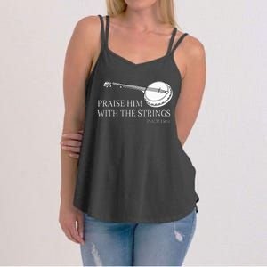 Banjo Praise Him With The Strings Bluegrass Guitar Women's Strappy Tank