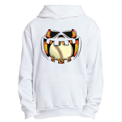 Baseball Player Halloween Pumpkin Jack O Lantern Mouth Ball Urban Pullover Hoodie