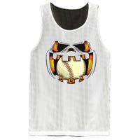 Baseball Player Halloween Pumpkin Jack O Lantern Mouth Ball Mesh Reversible Basketball Jersey Tank