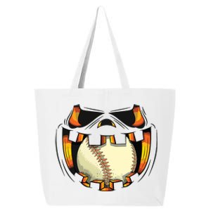 Baseball Player Halloween Pumpkin Jack O Lantern Mouth Ball 25L Jumbo Tote