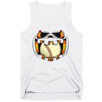 Baseball Player Halloween Pumpkin Jack O Lantern Mouth Ball Tank Top