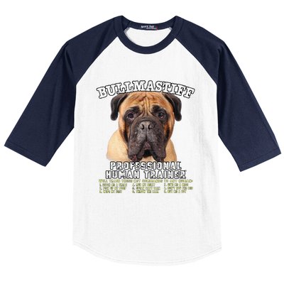 Bullmastiff Professional Human Trainer Cute Dog Baseball Sleeve Shirt