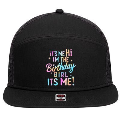 Birthday Party Hi Its Me Im The Birthday Girl 7 Panel Mesh Trucker Snapback Hat