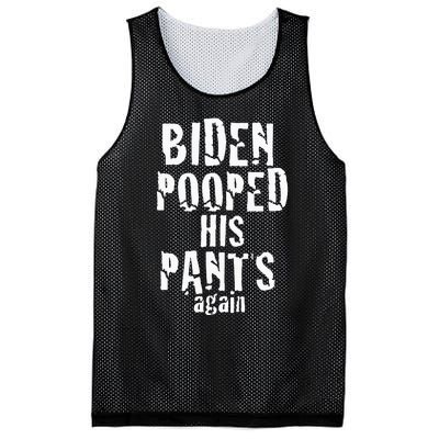 Biden Pooped His Pants Again Anti President Joe Statement Mesh Reversible Basketball Jersey Tank