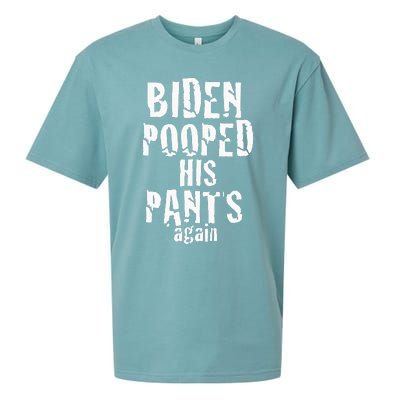 Biden Pooped His Pants Again Anti President Joe Statement Sueded Cloud Jersey T-Shirt