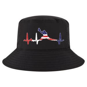 Baseball Player Heartbeat Baseball First Baseman Flag Cool Comfort Performance Bucket Hat