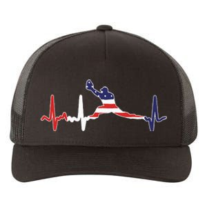 Baseball Player Heartbeat Baseball First Baseman Flag Yupoong Adult 5-Panel Trucker Hat