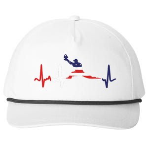 Baseball Player Heartbeat Baseball First Baseman Flag Snapback Five-Panel Rope Hat