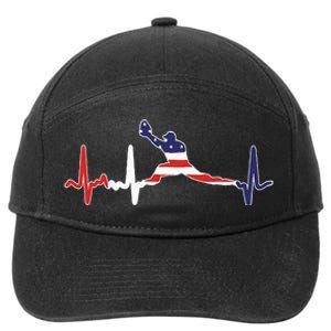 Baseball Player Heartbeat Baseball First Baseman Flag 7-Panel Snapback Hat