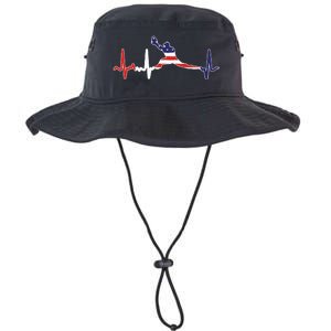 Baseball Player Heartbeat Baseball First Baseman Flag Legacy Cool Fit Booney Bucket Hat