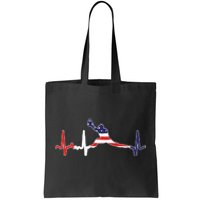 Baseball Player Heartbeat Baseball First Baseman Flag Tote Bag