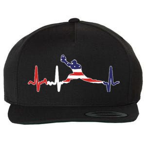 Baseball Player Heartbeat Baseball First Baseman Flag Wool Snapback Cap