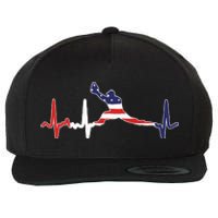 Baseball Player Heartbeat Baseball First Baseman Flag Wool Snapback Cap