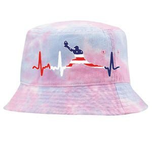 Baseball Player Heartbeat Baseball First Baseman Flag Tie-Dyed Bucket Hat